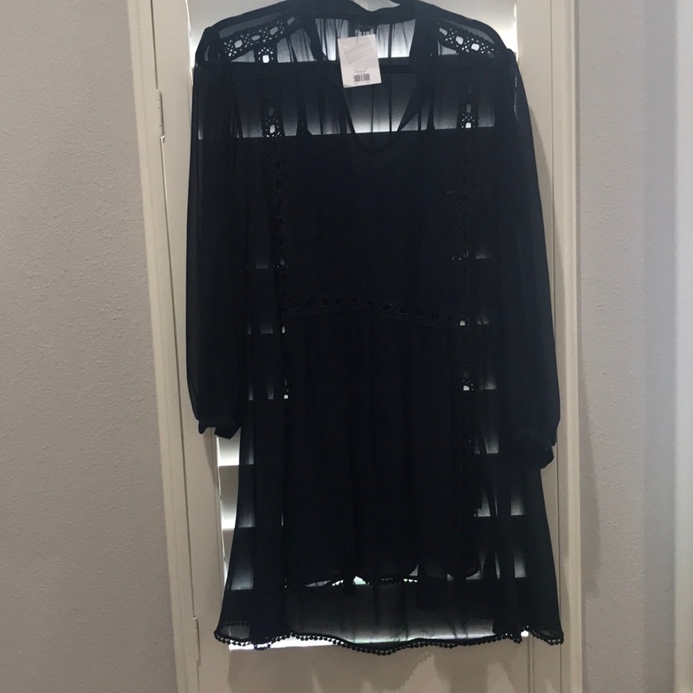 Navy Long Sleeve Topshop Dress